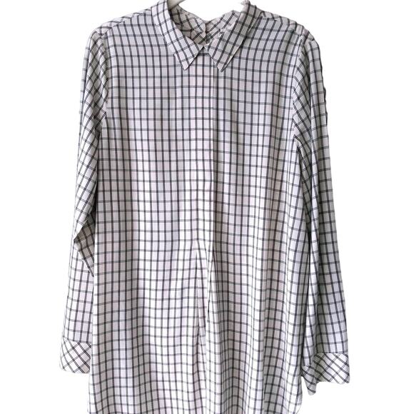 J Jill Size M Oversized Blouse Tunic Top Longline Button Back Lagenlook Artsy - Picture 1 of 12